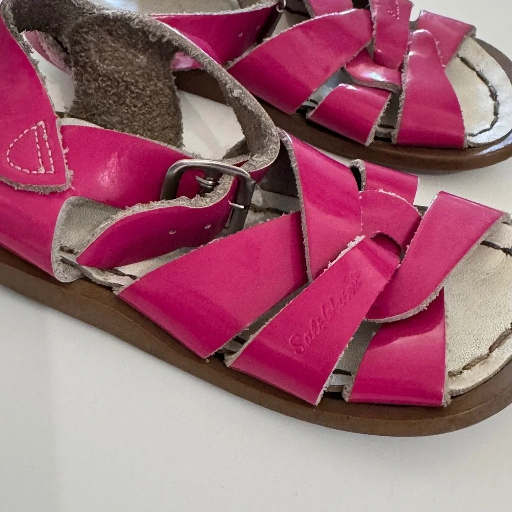 Salt Water Sandals Bundle Kids Size 7 Toddler‎ Original Leather Pink Red 2 Pairs
